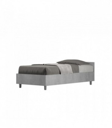Letto singolo con rete 80x200 cemento Nuamo