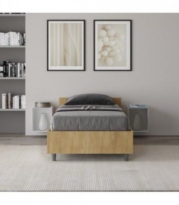Letto singolo senza rete 80x200 quercia Nuamo