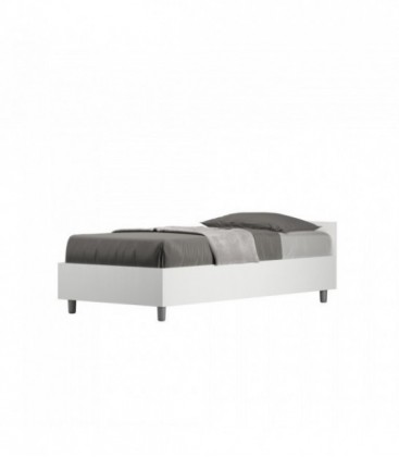 Letto singolo con rete 80x200 bianco frassino Nuamo