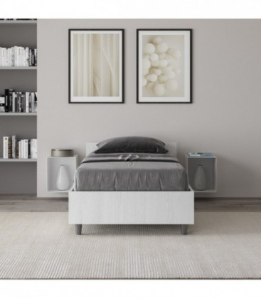 Letto singolo Nuamo contenitore 80x200 - Bianco Frassino