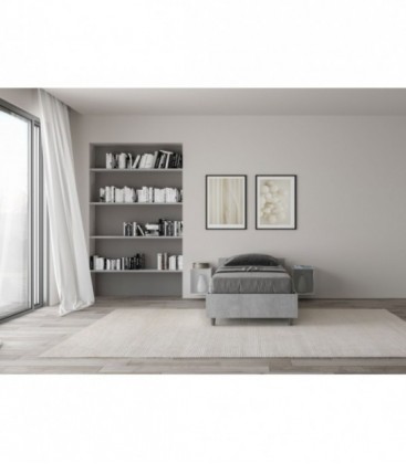 Letto singolo Nuamo contenitore 80x200 - Cemento