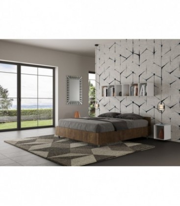Letto matrimoniale Nuamo senza rete 160x190 - Noce