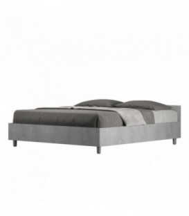 Letto matrimoniale Nuamo senza rete 160x190 - Cemento