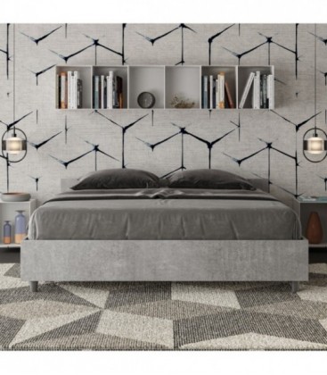 Letto matrimoniale Nuamo senza rete 160x190 - Cemento