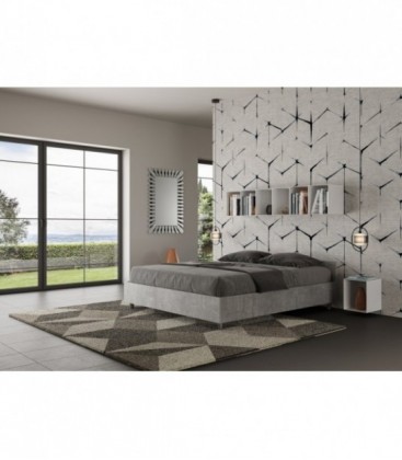 Letto matrimoniale Nuamo senza rete 160x190 - Cemento