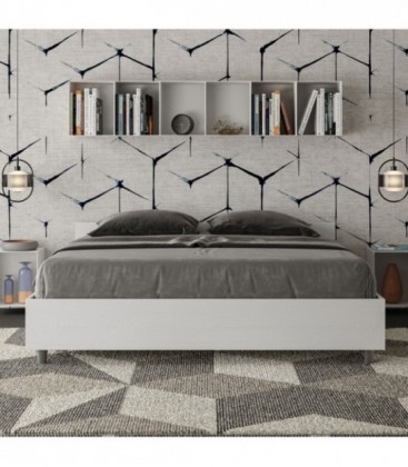 Letto matrimoniale Nuamo con rete 160x190 - Bianco Frassino