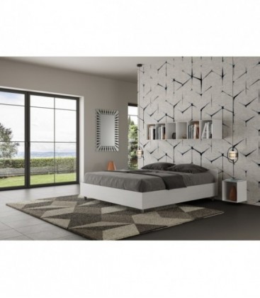 Letto matrimoniale Nuamo con rete 160x190 - Bianco Frassino