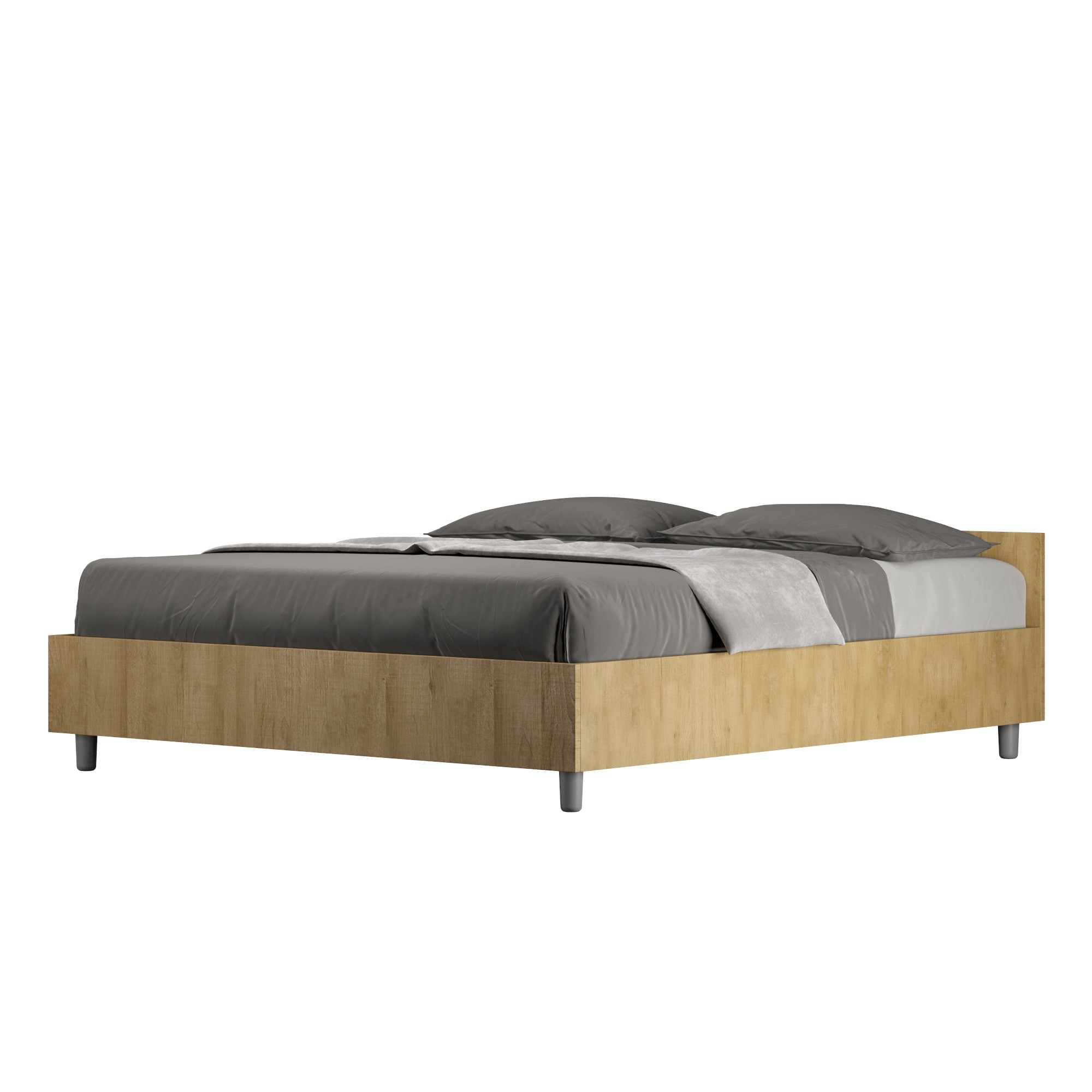 Letto matrimoniale Nuamo con rete 160x190 - Quercia