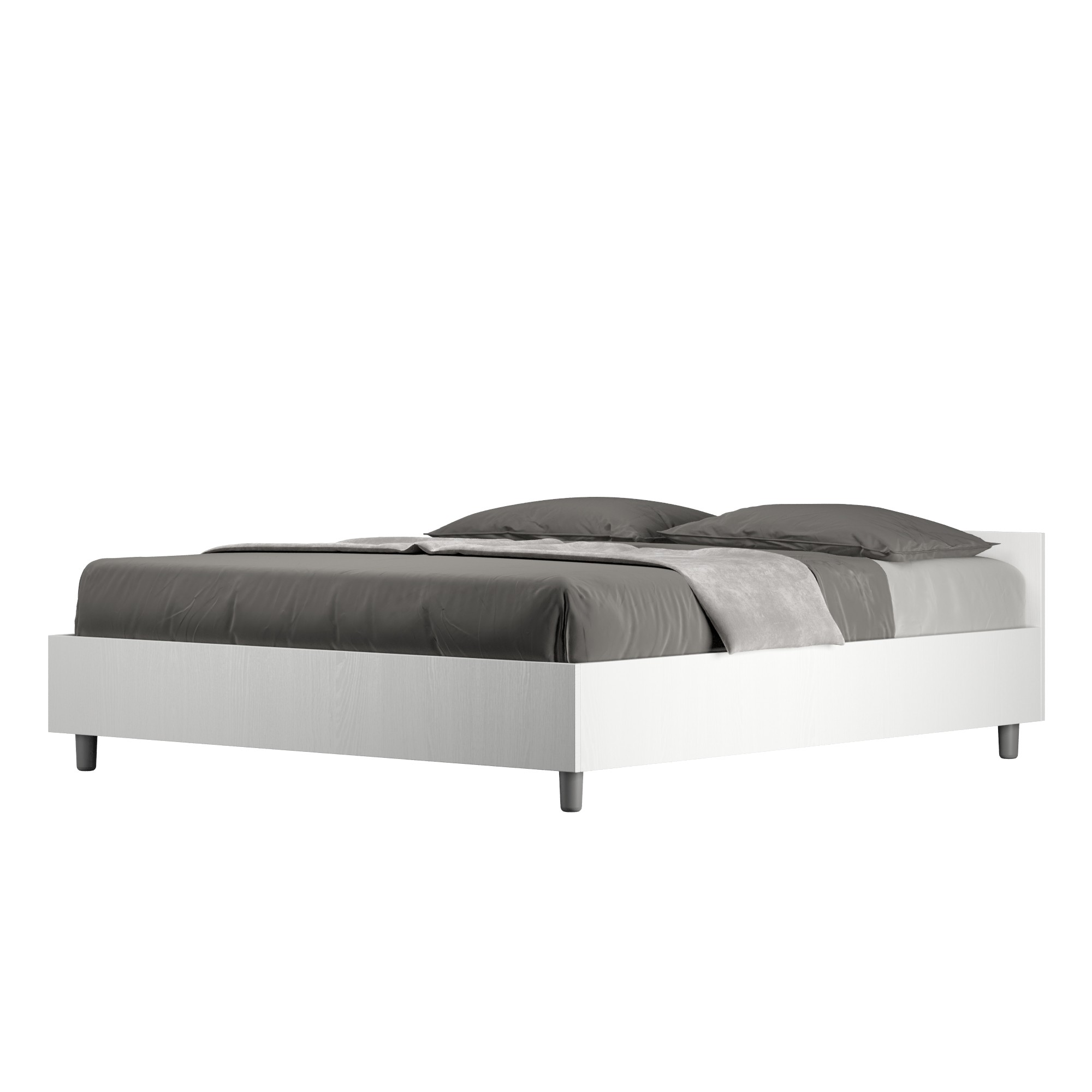 Letto matrimoniale Nuamo contenitore 160x190 - Bianco Frassino