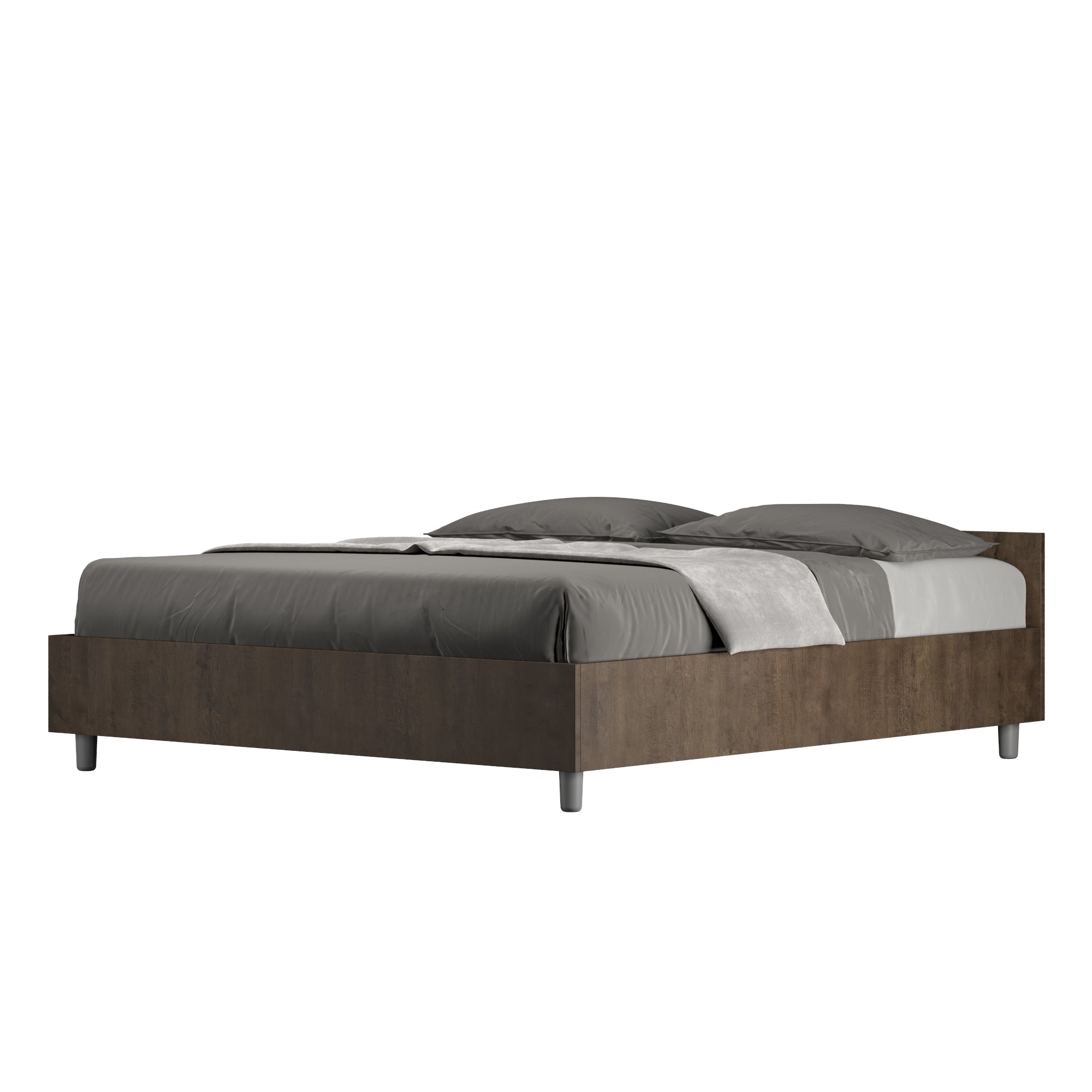 Letto matrimoniale Nuamo contenitore 160x190 - Noce