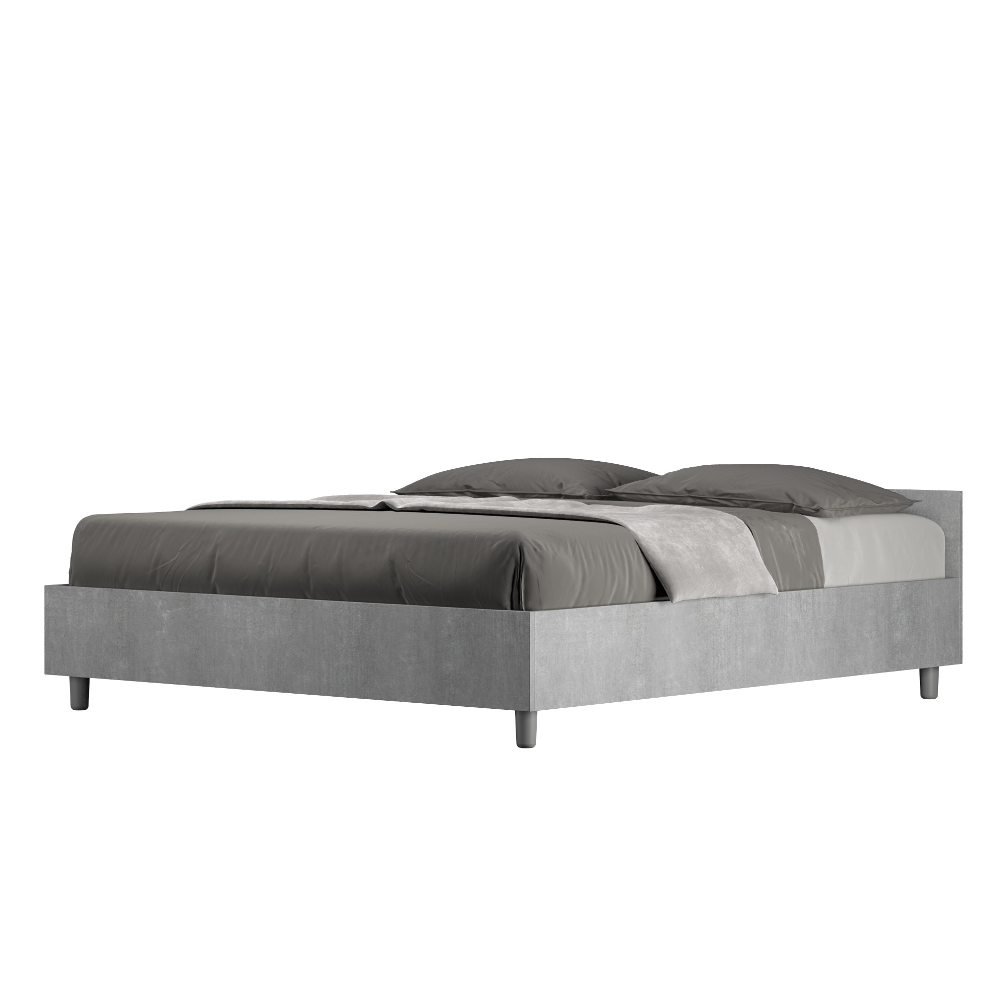 Letto matrimoniale Nuamo contenitore 160x190 - Cemento