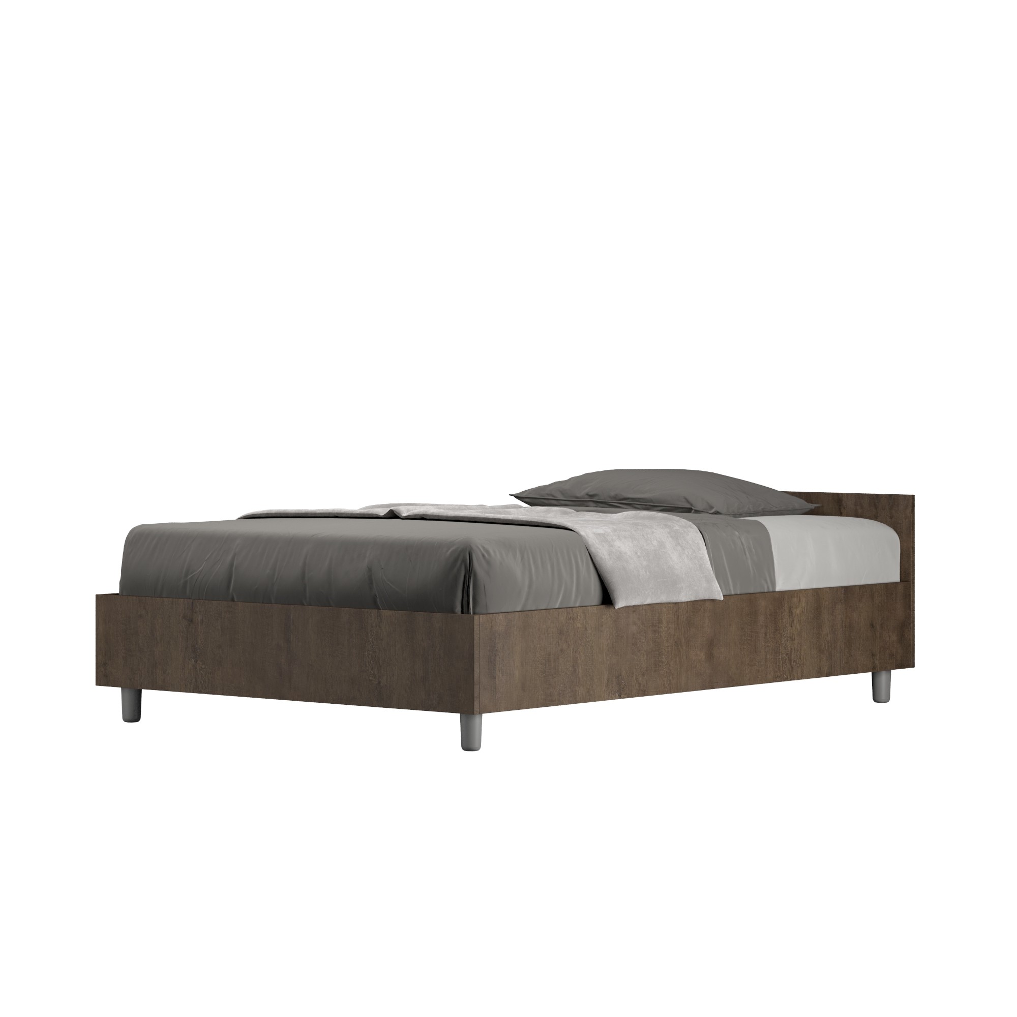 Letto una piazza e mezza Nuamo senza rete 120x190 - Noce
