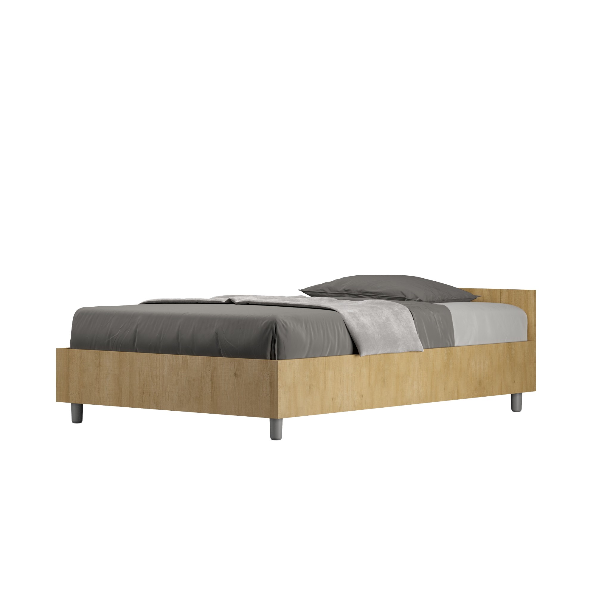 Letto una piazza e mezza Nuamo senza rete 120x190 - Quercia