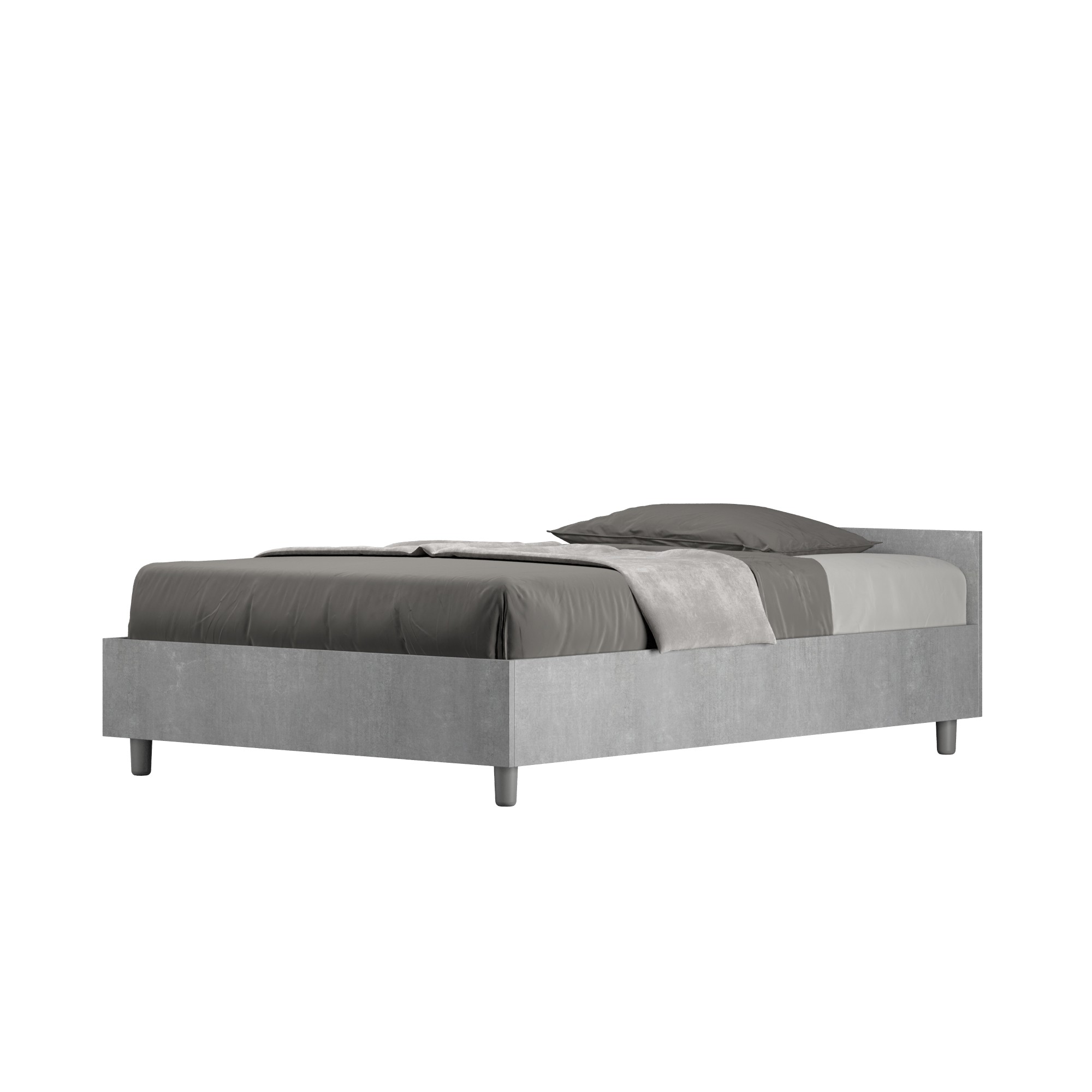 Letto una piazza e mezza Nuamo senza rete 120x190 - Cemento