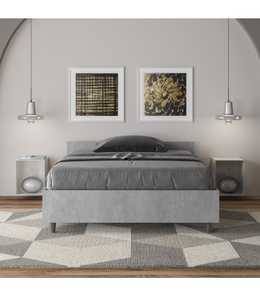 Letto una piazza e mezza Nuamo contenitore 120x190 - Cemento