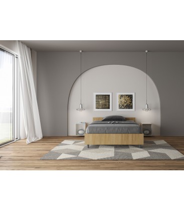 Letto una piazza e mezza Nuamo contenitore 120x190 - Quercia