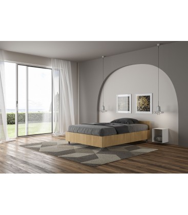 Letto una piazza e mezza Nuamo contenitore 120x190 - Quercia