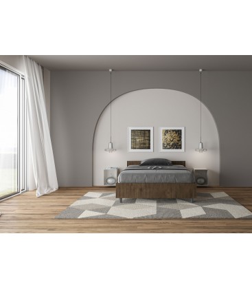 Letto una piazza e mezza Nuamo contenitore 120x190 - Noce