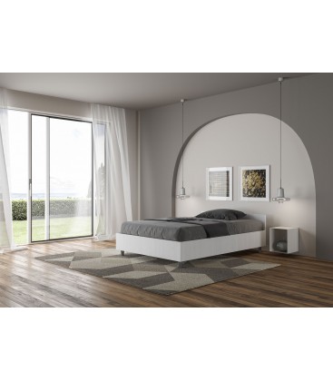 Letto una piazza e mezza Nuamo contenitore 120x190 - Bianco Frassino