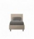 Letto singolo Adele imbottito 80x190 senza rete - rivestimento similpelle tortora