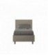 Letto singolo Adele imbottito 80x190 senza rete - rivestimento similpelle cappuccino