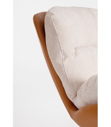 Poltrona Adinda in tessuto e similpelle - Beige