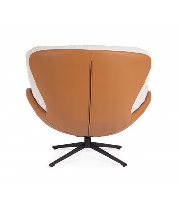 Poltrona Adinda in tessuto e similpelle - Beige