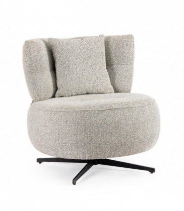 Poltrona Gonnie in Tessuto Grigio Puntinato