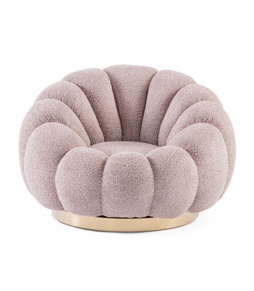 Poltrona Girevole Florel - Rosa Antico