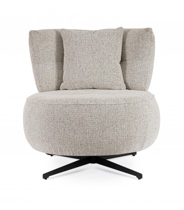 Poltrona Gonnie in Tessuto Grigio Puntinato