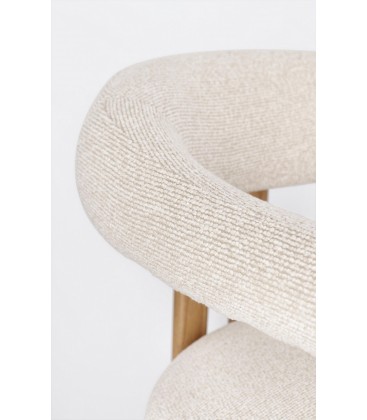 Sedia GIUDITTA con braccioli Rovere e Beige