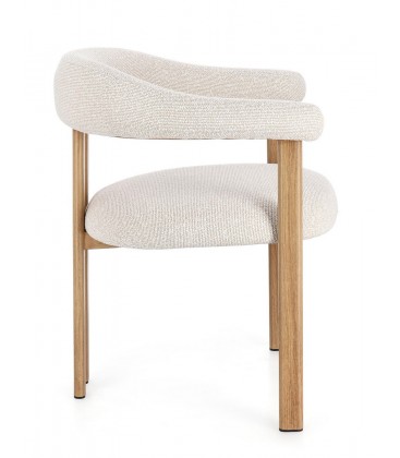 Sedia GIUDITTA con braccioli Rovere e Beige