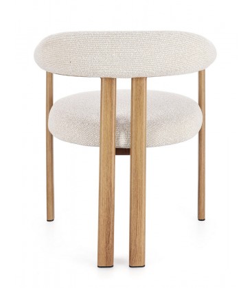 Sedia GIUDITTA con braccioli Rovere e Beige