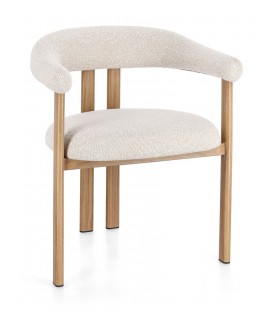 Sedia GIUDITTA con braccioli Rovere e Beige
