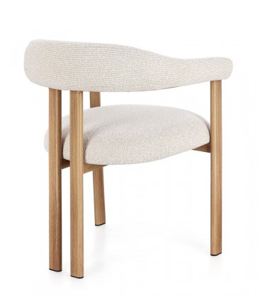 Sedia GIUDITTA con braccioli Rovere e Beige