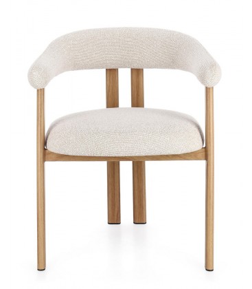 Sedia GIUDITTA con braccioli Rovere e Beige