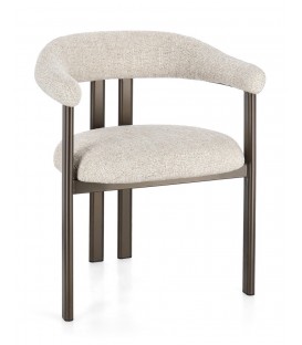 Sedia GIUDITTA con braccioli Bronzo e Sabbia