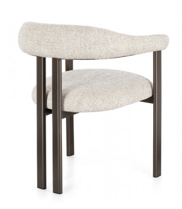 Sedia GIUDITTA con braccioli Bronzo e Sabbia