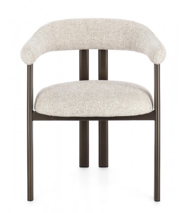 Sedia GIUDITTA con braccioli Bronzo e Sabbia