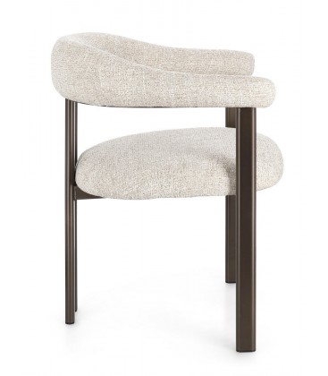 Sedia GIUDITTA con braccioli Bronzo e Sabbia