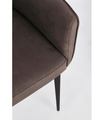 Sedia RUSSELL con braccioli colore Testa di Moro