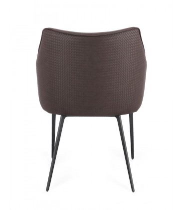 Sedia RUSSELL con braccioli colore Testa di Moro