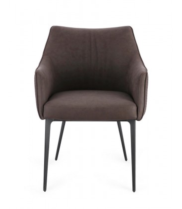 Sedia RUSSELL con braccioli colore Testa di Moro