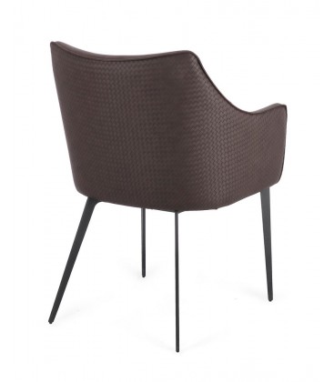 Sedia RUSSELL con braccioli colore Testa di Moro