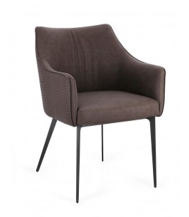 Sedia RUSSELL con braccioli colore Testa di Moro