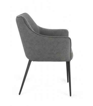 Sedia RUSSELL con braccioli colore Grigio Scuro