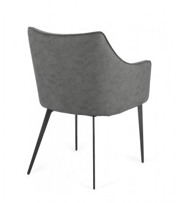 Sedia RUSSELL con braccioli colore Grigio Scuro