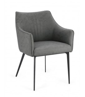 Sedia RUSSELL con braccioli colore Grigio Scuro