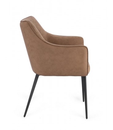 Sedia RUSSELL con braccioli colore Cappuccino