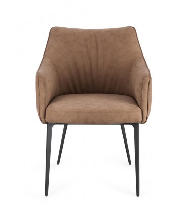Sedia RUSSELL con braccioli colore Cappuccino